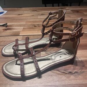 Kate Spade Gladiator Brown Leather Sandals